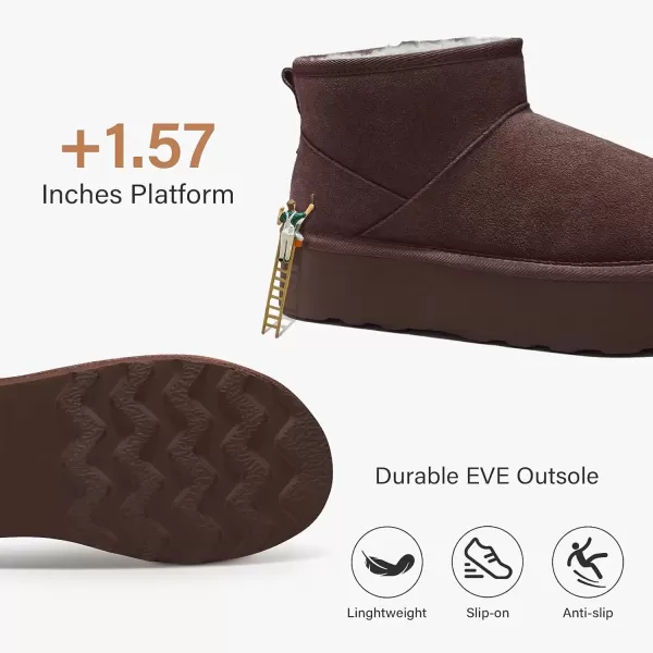 imageATHMILE Boots for Women Suede Platform Boot Winter Warm Ankle Snow Womens Boots Classic Ultra Mini Comfortable Slip On Outdoor Fashion 2024Taupe