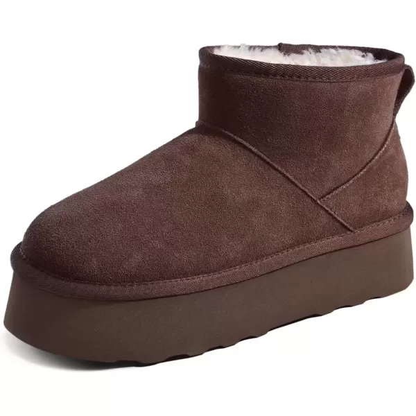 imageATHMILE Boots for Women Suede Platform Boot Winter Warm Ankle Snow Womens Boots Classic Ultra Mini Comfortable Slip On Outdoor Fashion 2024Taupe