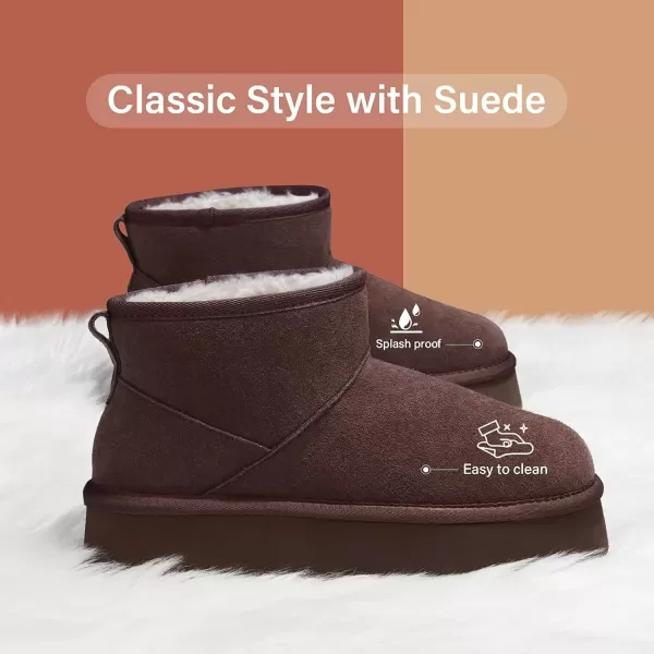 imageATHMILE Boots for Women Suede Platform Boot Winter Warm Ankle Snow Womens Boots Classic Ultra Mini Comfortable Slip On Outdoor Fashion 2024Taupe