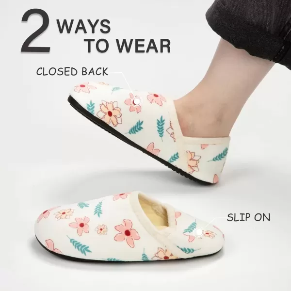 imageATHMILE House Slippers for Women Men Indoor Barefoot Slippers Socks Furry Slip on House Shoes Cozy Comfy Slippers for Home Bedroom Travel YogaBeige Flower