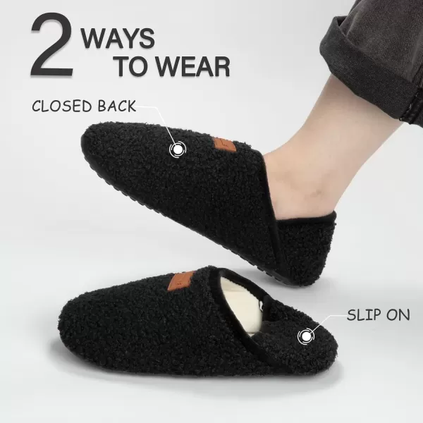 imageATHMILE House Slippers for Women Men Indoor Barefoot Slippers Socks Furry Slip on House Shoes Cozy Comfy Slippers for Home Bedroom Travel YogaBlack