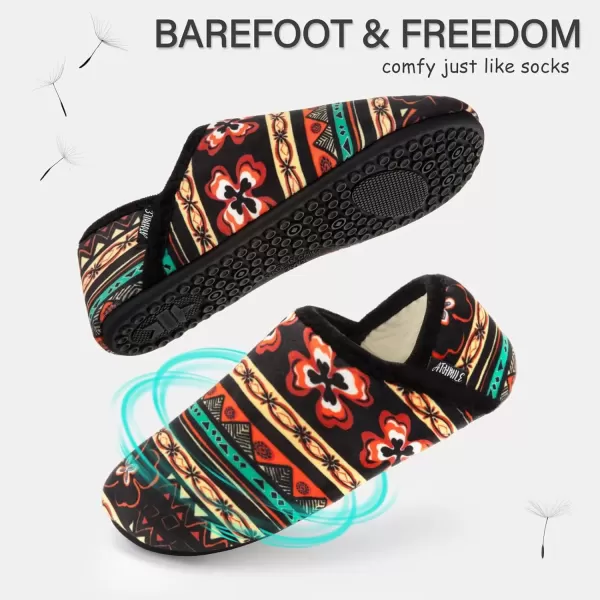 imageATHMILE House Slippers for Women Men Indoor Barefoot Slippers Socks Furry Slip on House Shoes Cozy Comfy Slippers for Home Bedroom Travel YogaBrown Boho