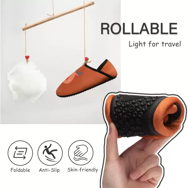 imageATHMILE House Slippers for Women Men Indoor Barefoot Slippers Socks Furry Slip on House Shoes Cozy Comfy Slippers for Home Bedroom Travel YogaBrown Deer