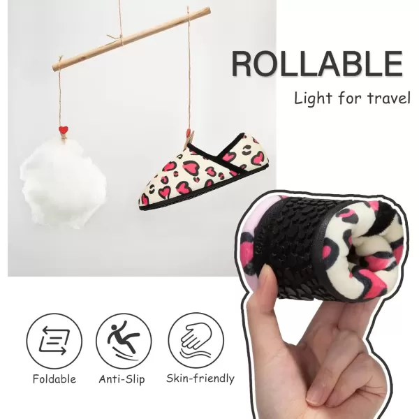 imageATHMILE House Slippers for Women Men Indoor Barefoot Slippers Socks Furry Slip on House Shoes Cozy Comfy Slippers for Home Bedroom Travel YogaLove Leopard