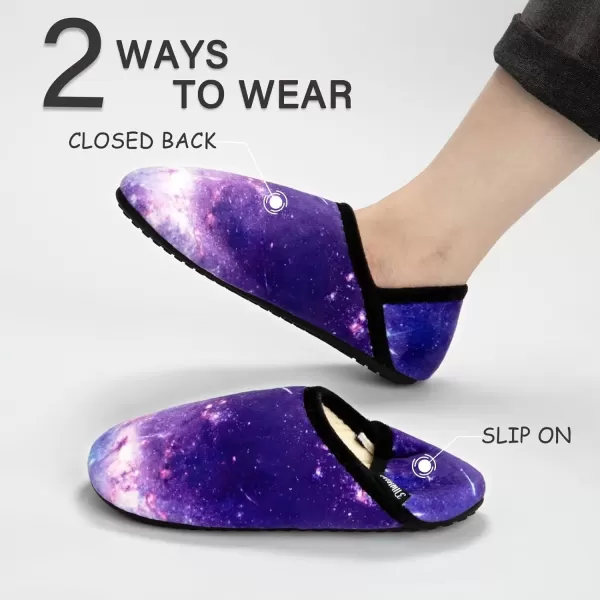 imageATHMILE House Slippers for Women Men Indoor Barefoot Slippers Socks Furry Slip on House Shoes Cozy Comfy Slippers for Home Bedroom Travel YogaPurple Star
