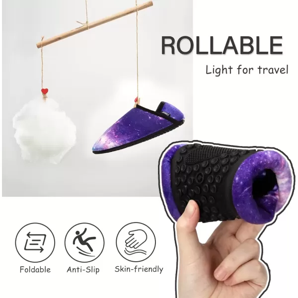imageATHMILE House Slippers for Women Men Indoor Barefoot Slippers Socks Furry Slip on House Shoes Cozy Comfy Slippers for Home Bedroom Travel YogaPurple Star
