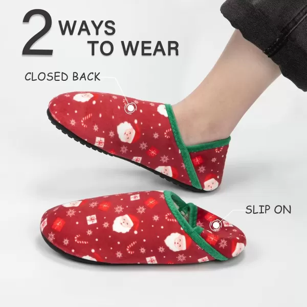 imageATHMILE House Slippers for Women Men Indoor Barefoot Slippers Socks Furry Slip on House Shoes Cozy Comfy Slippers for Home Bedroom Travel YogaRed Christmas