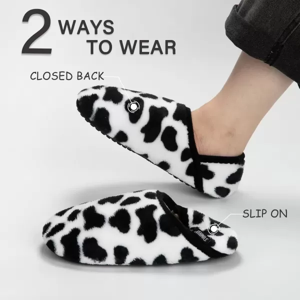 imageATHMILE House Slippers for Women Men Indoor Barefoot Slippers Socks Furry Slip on House Shoes Cozy Comfy Slippers for Home Bedroom Travel YogaWhite Cow