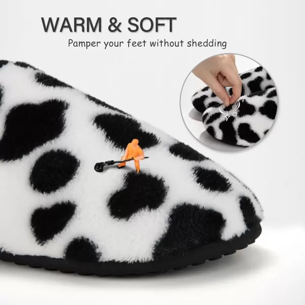 imageATHMILE House Slippers for Women Men Indoor Barefoot Slippers Socks Furry Slip on House Shoes Cozy Comfy Slippers for Home Bedroom Travel YogaWhite Cow