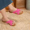 imageATHMILE Womens Flat Sandals Crossover Braided Sandals for Women Fashion Round Open Toe Slip On Slide for Dressy SummerHot Pink06
