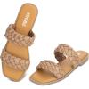 imageATHMILE Womens Flat Sandals Crossover Braided Sandals for Women Fashion Round Open Toe Slip On Slide for Dressy SummerNude07