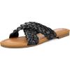 imageATHMILE Womens Flat Sandals Crossover Braided Sandals for Women Fashion Round Open Toe Slip On Slide for Dressy SummerBlack06