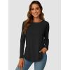 imageATHMILE Long Sleeve Shirts for Women Fall Outfit 2025 Fashion Casual T Shirt Round Neck Basic Loose Tunic TopsBlack