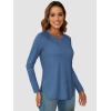 imageATHMILE Long Sleeve Shirts for Women Fall Outfit 2025 Fashion Casual T Shirt Round Neck Basic Loose Tunic TopsBlue