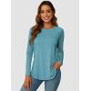imageATHMILE Long Sleeve Shirts for Women Fall Outfit 2025 Fashion Casual T Shirt Round Neck Basic Loose Tunic TopsBlue Green