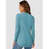 imageATHMILE Long Sleeve Shirts for Women Fall Outfit 2025 Fashion Casual T Shirt Round Neck Basic Loose Tunic TopsBlue Green