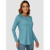 imageATHMILE Long Sleeve Shirts for Women Fall Outfit 2025 Fashion Casual T Shirt Round Neck Basic Loose Tunic TopsBlue Green