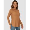 imageATHMILE Long Sleeve Shirts for Women Fall Outfit 2025 Fashion Casual T Shirt Round Neck Basic Loose Tunic TopsBurnt Orange