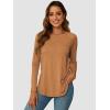 imageATHMILE Long Sleeve Shirts for Women Fall Outfit 2025 Fashion Casual T Shirt Round Neck Basic Loose Tunic TopsBurnt Orange