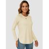 imageATHMILE Long Sleeve Shirts for Women Fall Outfit 2025 Fashion Casual T Shirt Round Neck Basic Loose Tunic TopsCream