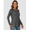 imageATHMILE Long Sleeve Shirts for Women Fall Outfit 2025 Fashion Casual T Shirt Round Neck Basic Loose Tunic TopsDark Grey