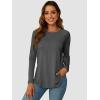 imageATHMILE Long Sleeve Shirts for Women Fall Outfit 2025 Fashion Casual T Shirt Round Neck Basic Loose Tunic TopsDark Grey