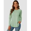 imageATHMILE Long Sleeve Shirts for Women Fall Outfit 2025 Fashion Casual T Shirt Round Neck Basic Loose Tunic TopsGrey Green