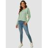 imageATHMILE Long Sleeve Shirts for Women Fall Outfit 2025 Fashion Casual T Shirt Round Neck Basic Loose Tunic TopsGrey Green