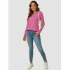 imageATHMILE Long Sleeve Shirts for Women Fall Outfit 2025 Fashion Casual T Shirt Round Neck Basic Loose Tunic TopsHot Pink