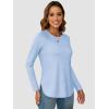 imageATHMILE Long Sleeve Shirts for Women Fall Outfit 2025 Fashion Casual T Shirt Round Neck Basic Loose Tunic TopsIce Blue