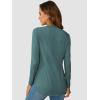 imageATHMILE Long Sleeve Shirts for Women Fall Outfit 2025 Fashion Casual T Shirt Round Neck Basic Loose Tunic TopsPeacock Green