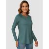 imageATHMILE Long Sleeve Shirts for Women Fall Outfit 2025 Fashion Casual T Shirt Round Neck Basic Loose Tunic TopsPeacock Green