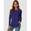 imageATHMILE Long Sleeve Shirts for Women Fall Outfit 2025 Fashion Casual T Shirt Round Neck Basic Loose Tunic TopsRoyal Blue