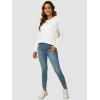 imageATHMILE Long Sleeve Shirts for Women Fall Outfit 2025 Fashion Casual T Shirt Round Neck Basic Loose Tunic TopsWhite