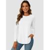 imageATHMILE Long Sleeve Shirts for Women Fall Outfit 2025 Fashion Casual T Shirt Round Neck Basic Loose Tunic TopsWhite