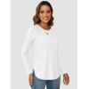 imageATHMILE Long Sleeve Shirts for Women Fall Outfit 2025 Fashion Casual T Shirt Round Neck Basic Loose Tunic TopsWhite