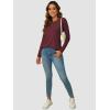 imageATHMILE Long Sleeve Shirts for Women Fall Outfit 2025 Fashion Casual T Shirt Round Neck Basic Loose Tunic TopsWine Red