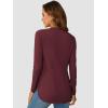 imageATHMILE Long Sleeve Shirts for Women Fall Outfit 2025 Fashion Casual T Shirt Round Neck Basic Loose Tunic TopsWine Red