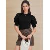 imageATHMILE Womens Puff Short Sleeve Sweater Tops 2025 Spring Summer Trendy Crew Neck Casual T Shirts BlousesBlack