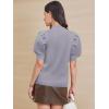 imageATHMILE Womens Puff Short Sleeve Sweater Tops 2025 Spring Summer Trendy Crew Neck Casual T Shirts BlousesGray Blue