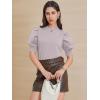 imageATHMILE Womens Puff Short Sleeve Sweater Tops 2025 Spring Summer Trendy Crew Neck Casual T Shirts BlousesGreypurple