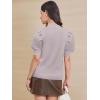 imageATHMILE Womens Puff Short Sleeve Sweater Tops 2025 Spring Summer Trendy Crew Neck Casual T Shirts BlousesGreypurple