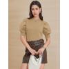 imageATHMILE Womens Puff Short Sleeve Sweater Tops 2025 Spring Summer Trendy Crew Neck Casual T Shirts BlousesKhaki