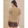 imageATHMILE Womens Puff Short Sleeve Sweater Tops 2025 Spring Summer Trendy Crew Neck Casual T Shirts BlousesKhaki