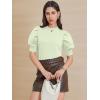 imageATHMILE Womens Puff Short Sleeve Sweater Tops 2025 Spring Summer Trendy Crew Neck Casual T Shirts BlousesMint Green