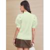 imageATHMILE Womens Puff Short Sleeve Sweater Tops 2025 Spring Summer Trendy Crew Neck Casual T Shirts BlousesMint Green