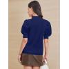 imageATHMILE Womens Puff Short Sleeve Sweater Tops 2025 Spring Summer Trendy Crew Neck Casual T Shirts BlousesNavy Blue