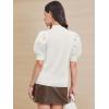 imageATHMILE Womens Puff Short Sleeve Sweater Tops 2025 Spring Summer Trendy Crew Neck Casual T Shirts BlousesWhite