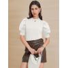 imageATHMILE Womens Puff Short Sleeve Sweater Tops 2025 Spring Summer Trendy Crew Neck Casual T Shirts BlousesWhite