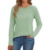 imageATHMILE Long Sleeve Shirts for Women Fall Outfit 2025 Fashion Casual T Shirt Round Neck Basic Loose Tunic TopsGrey Green
